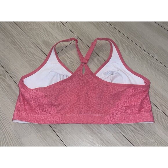 Cacique Unlined Full Coverage No Wire Bra Front Close Floral Womens 44D White - Picture 4 of 7